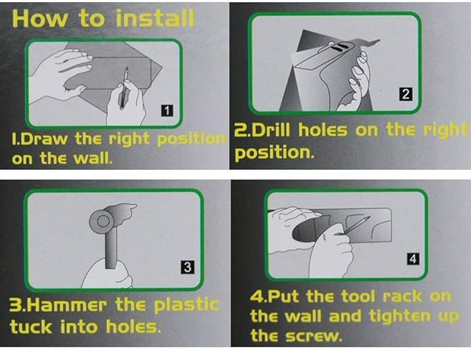 Wall Mounted Mop Broom Holder Organizer | 16" Heavy Duty Garage & Toilet Storage | Holds 5lbs Per Slot No-Slip Grip