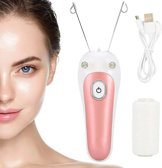Electric Facial Threading Hair Removal Device | Painless Upper Lip, Chin & Cheek Epilator | Salon Threading at Home